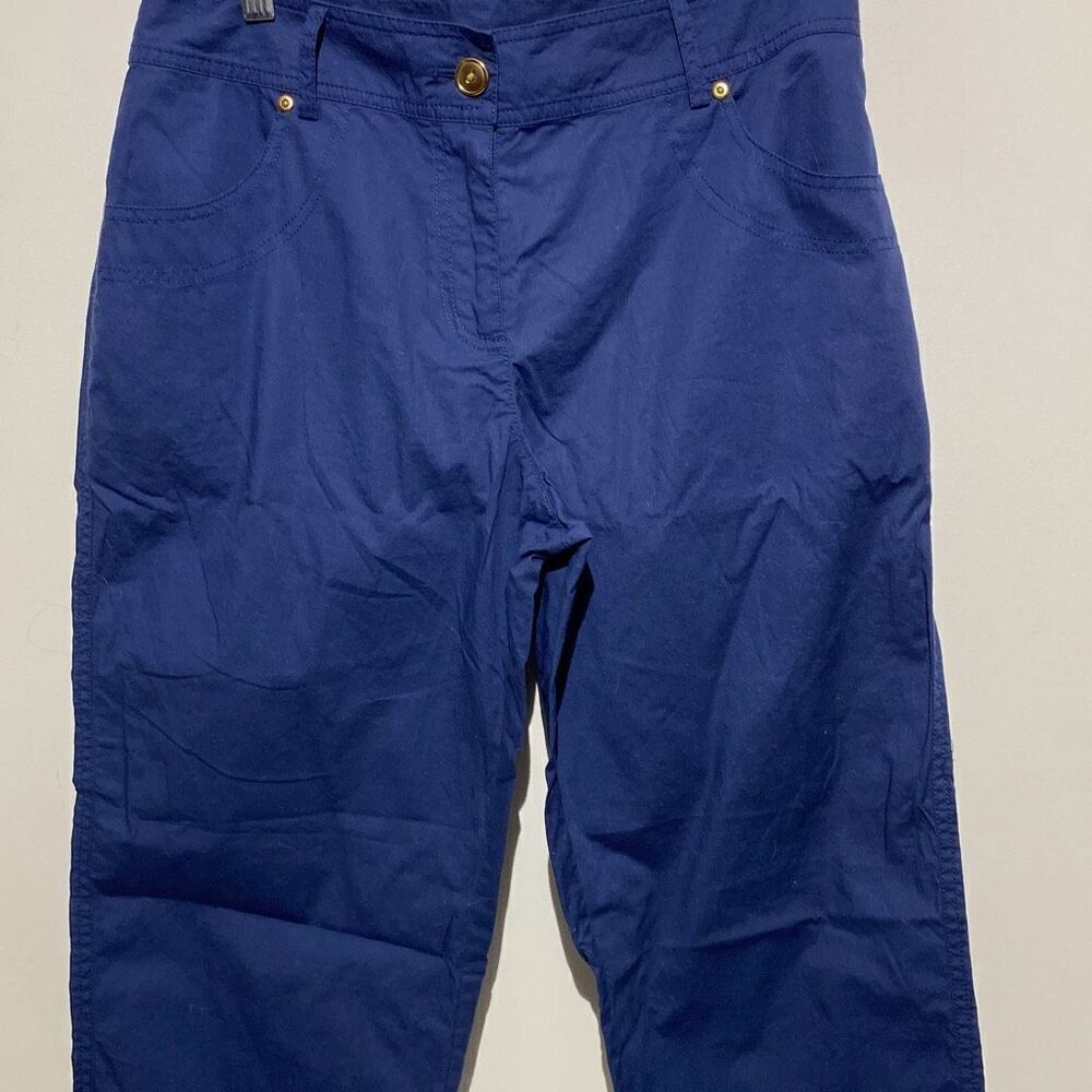 Hearts Of Palm‎ Women's Blue Straight Leg Cotton Blend Chino Pants Size 8